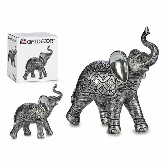 Elefante Resina Grande Plata Giftdecor 27X27CM (4 Unidades) Elefante Resina Grande Plata Giftdecor 27X27CM (4 Unidades)