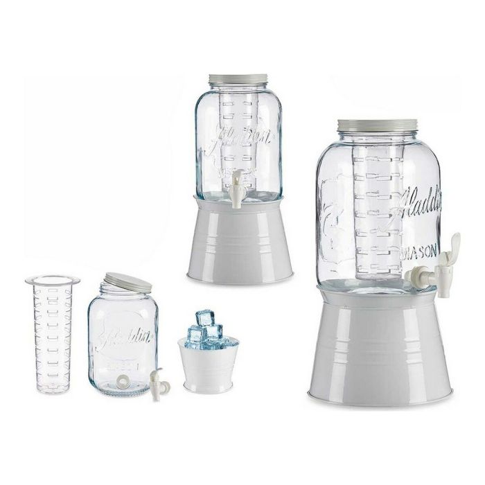 Jarra de Cristal Transparente Blanco Con soporte (22,8 x 37,5 x 20 cm) (3800 ml) 1 Jarra de Cristal Transparente Blanco Con soporte (22,8 x 37,5 x 20 cm) (3800 ml) 1