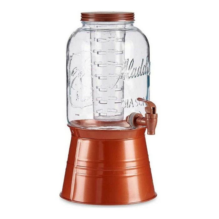 Jarra de Cristal Transparente Cobre Con soporte Cristal Metal Transparente Plástico 3,8 L