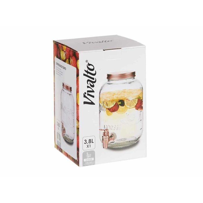 Jarra Transparente Grifo Metal Plástico Vidrio (3800 ml) 2 Jarra Transparente Grifo Metal Plástico Vidrio (3800 ml) 2