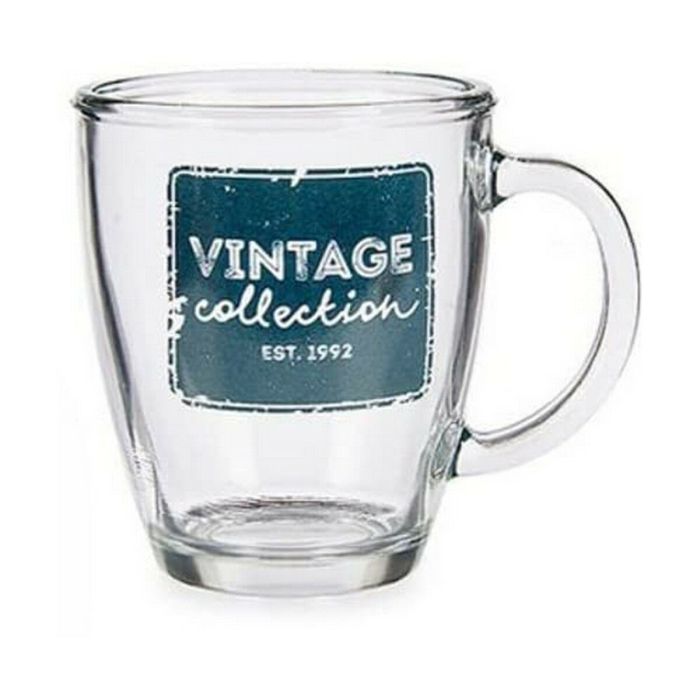 Taza Mug Vintage Transparente Vidrio 320 ml