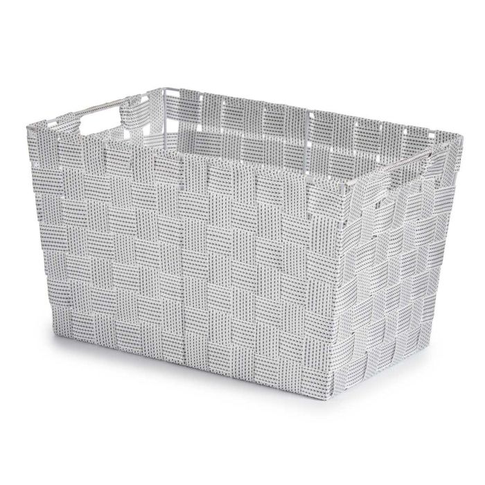 Cesta Trenzada 25 x 20 x 35 cm Tela Blanco 2 Cesta Trenzada 25 x 20 x 35 cm Tela Blanco 2