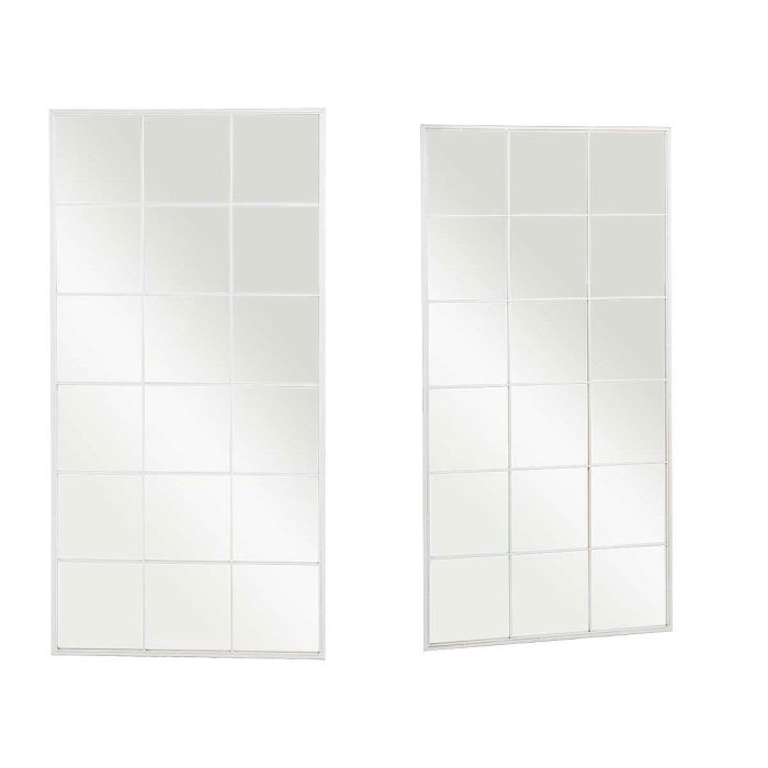 Espejo de pared Blanco Metal Cristal Ventana 90 x 180 x 2 cm 1