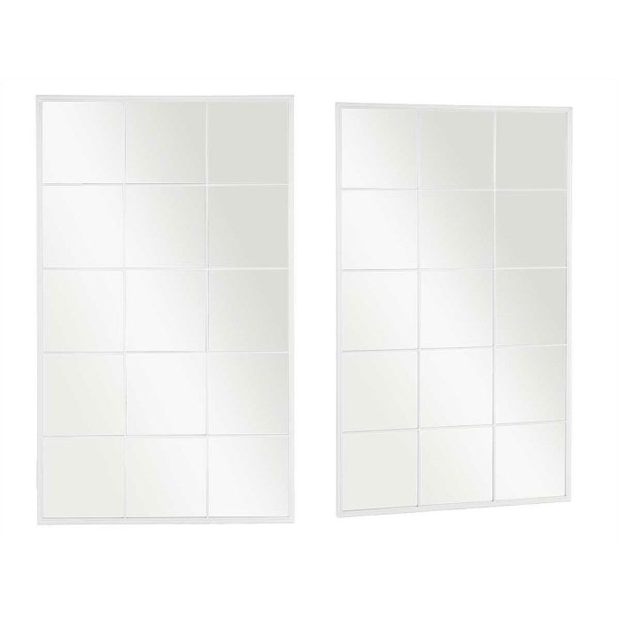 Espejo de pared Blanco Metal Cristal Ventana 90 x 150 x 2 cm 1
