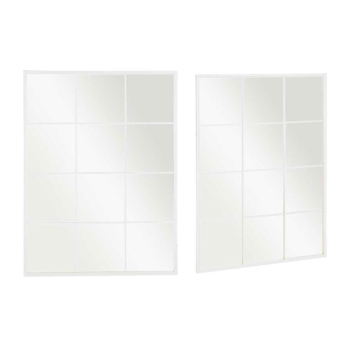 Espejo de pared Blanco Metal Cristal Ventana 90 x 120 x 2 cm 1