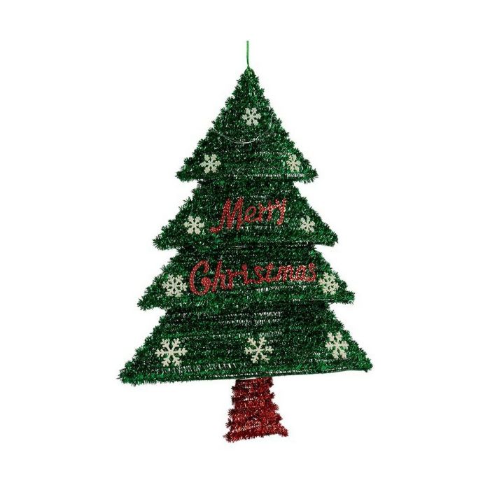 Decoración Árbol de Navidad 44 x 58,8 x 7 cm Rojo Plateado Verde Plástico Polipropileno