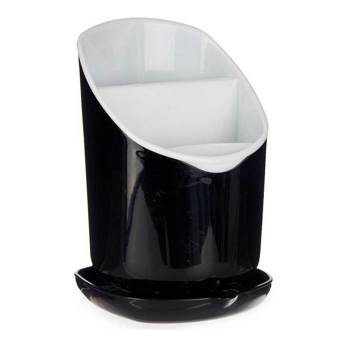 Portacubierto Plastico 3 Huecos Pie Negro Kinvara 12X19CM (12 Unidades) Portacubierto Plastico 3 Huecos Pie Negro Kinvara 12X19CM (12 Unidades)