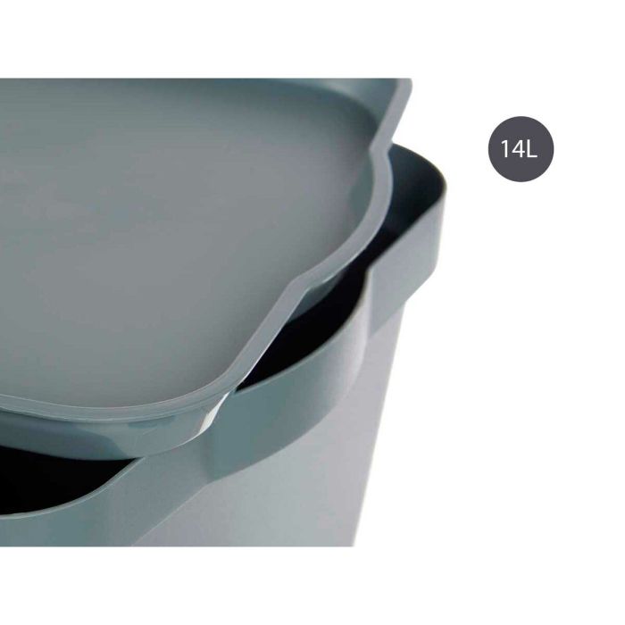 Caja de Almacenaje con Tapa Gris Plástico (29,5 x 14,3 x 45 cm) 1 Caja de Almacenaje con Tapa Gris Plástico (29,5 x 14,3 x 45 cm) 1