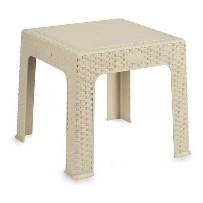 Mesa de Plástico Rattan Cuadrada Kipit 47x42.5x47 cm - Crema (4 Unidades) Mesa de Plástico Rattan Cuadrada Kipit 47x42.5x47 cm - Crema (4 Unidades)
