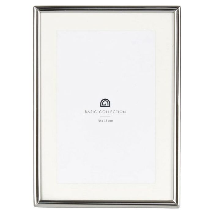 Marco de Fotos Plateado Cristal Acero (11 x 19 x 13,5 cm) (10 x 15 cm) 1