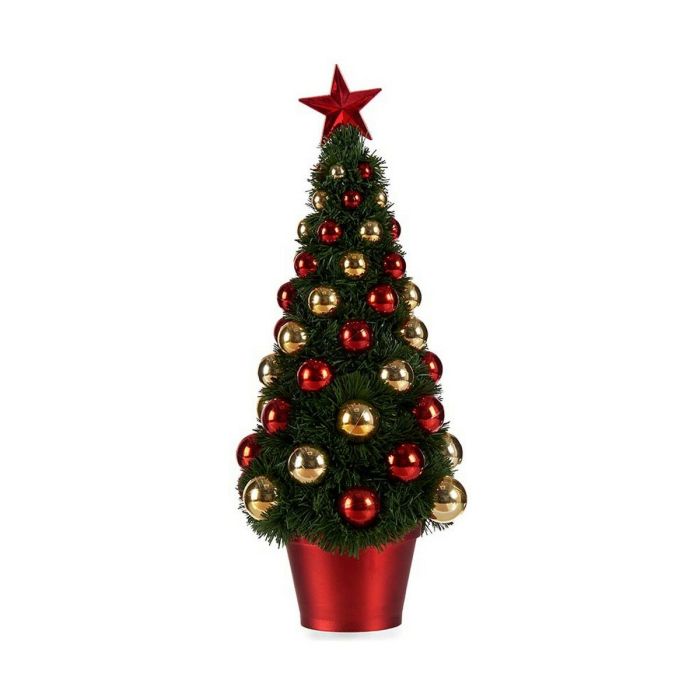 Árbol de Navidad Rojo Dorado Verde Plástico 16 x 37,5 x 16 cm Polipropileno