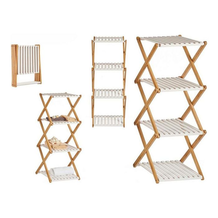 Estantería Marrón Blanco Plegable Madera (32 x 96 x 39 cm) 1 Estantería Marrón Blanco Plegable Madera (32 x 96 x 39 cm) 1