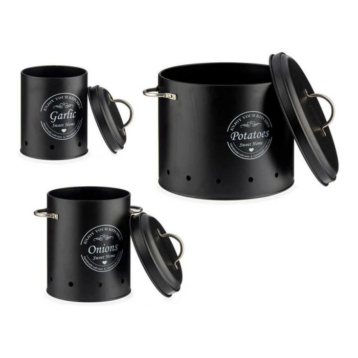 Set de 3 Botes Negro Metal 1