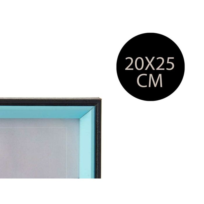 Marco de Fotos Negro Azul Cristal 3 x 27 x 22 cm Madera MDF 1