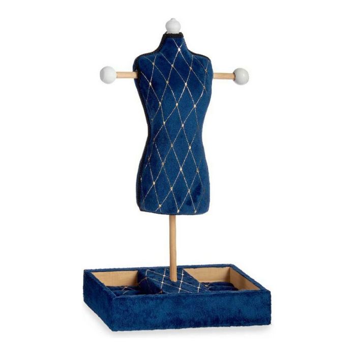 Maniquí Portajoyas de Terciopelo Azul con Diseño de Rombos - Giftdecor 12x40x24 cm (6 Unidades) Maniquí Portajoyas de Terciopelo Azul con Diseño de Rombos - Giftdecor 12x40x24 cm (6 Unidades)
