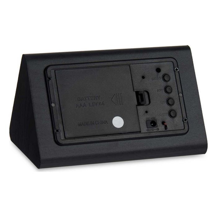 Reloj Digital de Sobremesa Negro PVC Madera MDF (11,7 x 7,5 x 8 cm) 1