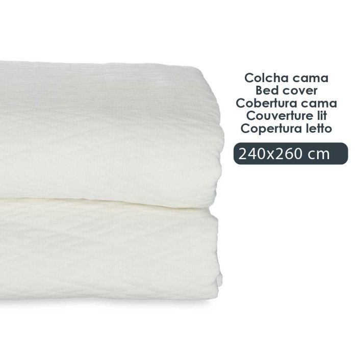 Colcha Rombos Blanco (240 x 260 cm) 2
