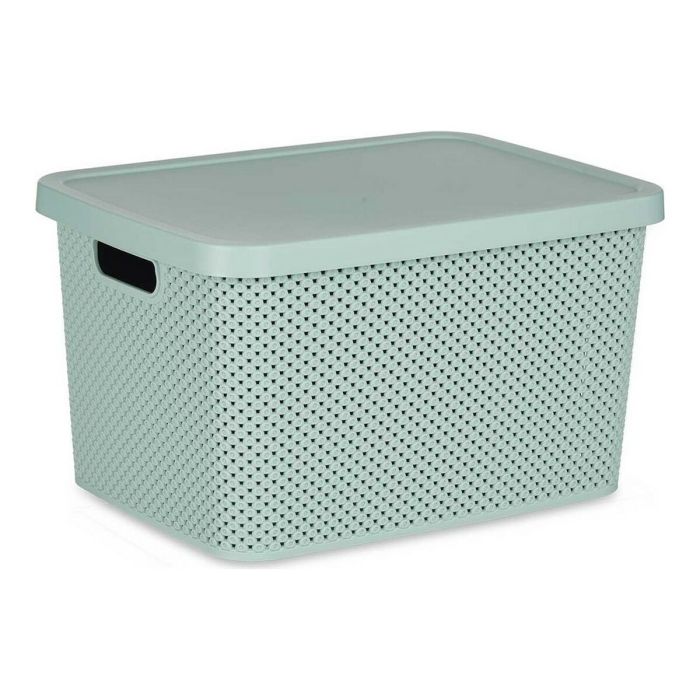 Caja de Almacenaje con Tapa Verde Plástico 19 L 28 x 22 x 39 cm Caja de Almacenaje con Tapa Verde Plástico 19 L 28 x 22 x 39 cm