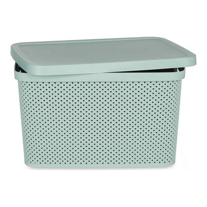 Caja de Almacenaje con Tapa Verde Plástico (28 x 22 x 39 cm) 2 Caja de Almacenaje con Tapa Verde Plástico (28 x 22 x 39 cm) 2