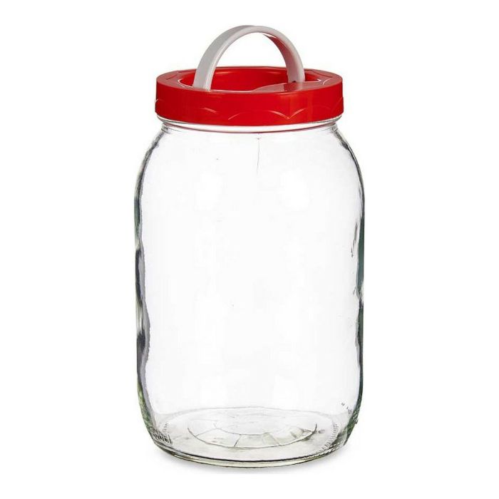 Bote de Cristal 2L con Tapa Roja y Asa - Vivalto 12x21x12 cm (6 Unidades) Bote de Cristal 2L con Tapa Roja y Asa - Vivalto 12x21x12 cm (6 Unidades)