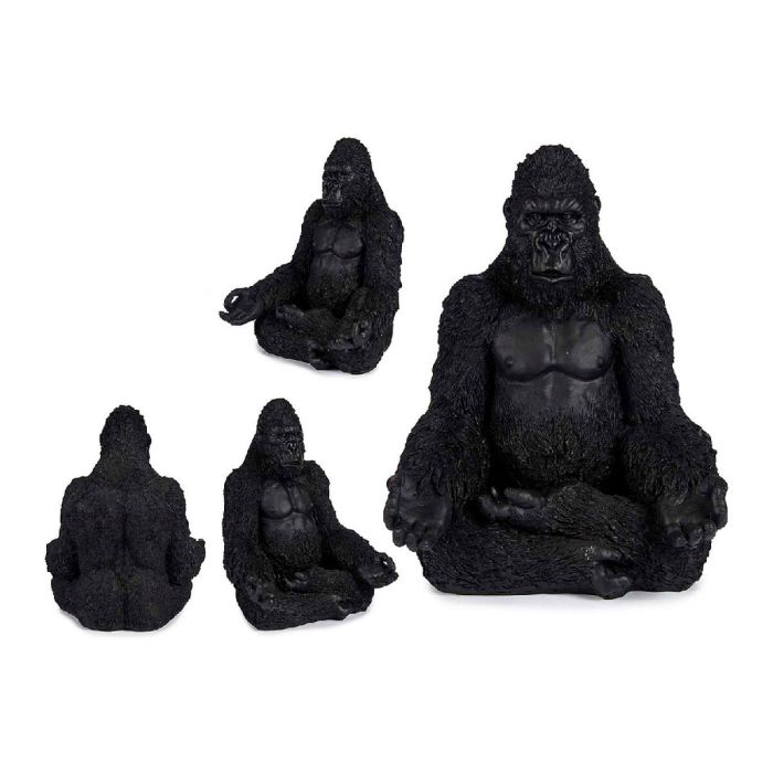 Figura Decorativa Gorila Negro 19 x 26,5 x 22 cm