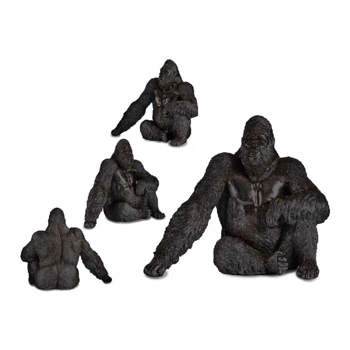 Figura Decorativa Gorila Negro Resina (34 x 50 x 63 cm)