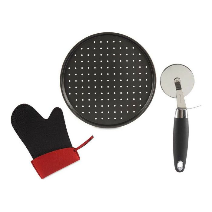 Set Pizza Molde Manopla y Cortapizza Kinvara - Acero, Neopreno, Plástico - Negro (12 Unidades) Set Pizza Molde Manopla y Cortapizza Kinvara - Acero, Neopreno, Plástico - Negro (12 Unidades)