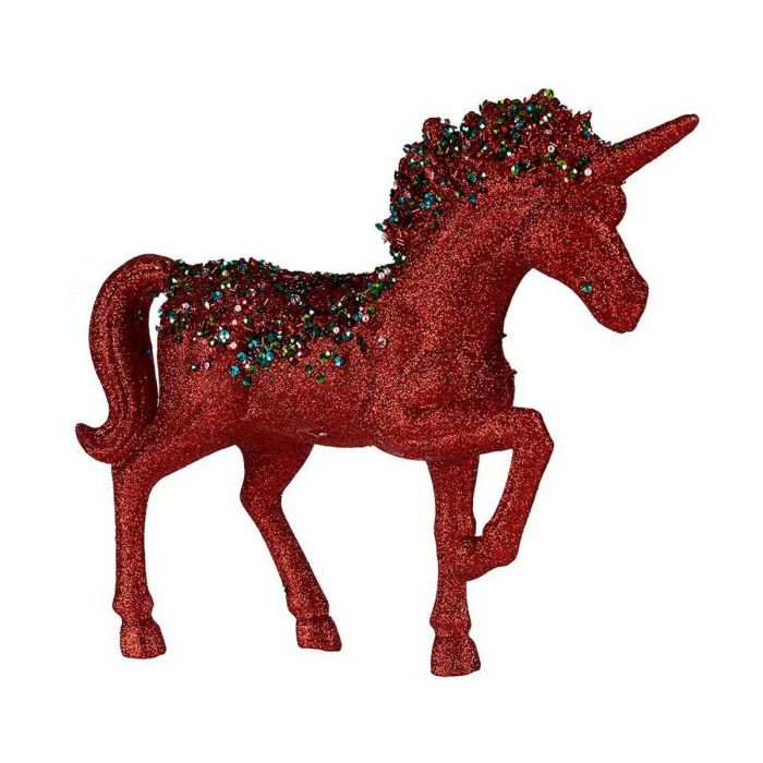 Figura Decorativa Unicornio 9,5 x 31 x 40 cm Rojo Azul Plástico
