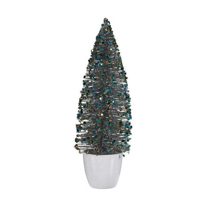 Árbol de Navidad Mediano 10 x 33 x 10 cm Azul Dorado Plástico