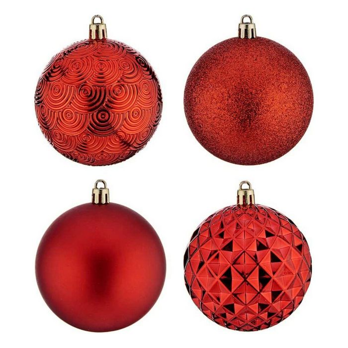 Bolas de Navidad Ø 8 cm 25 Unidades Rojo PVC