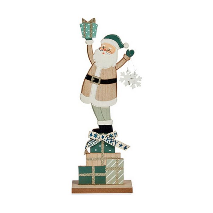 Figura Decorativa Verde Papá Noel 7 x 40 x 14 cm Madera
