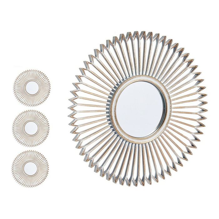 Espejo de pared Dorado Blanco Plástico (25 x 1,5 x 25 cm) (3 pcs) 2