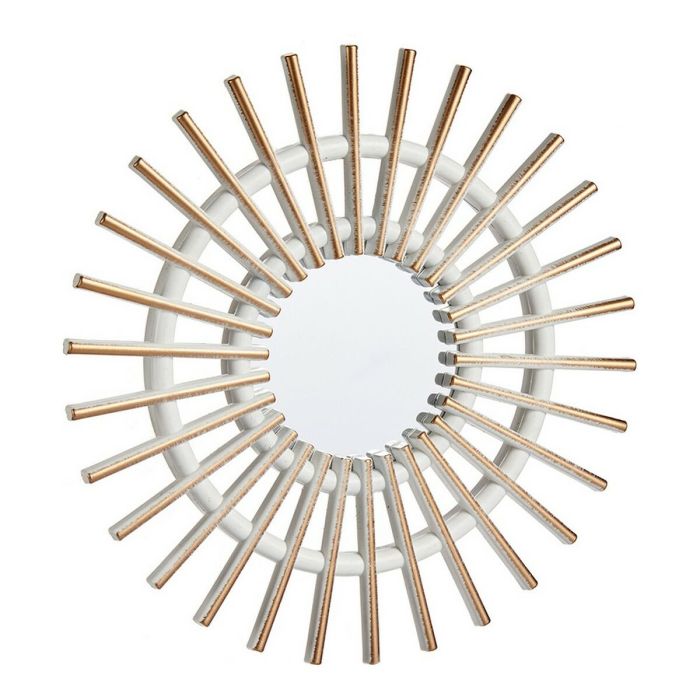 Espejo de pared Espiga Blanco/Dorado Plástico (25 x 1,5 x 25 cm) (3 pcs)