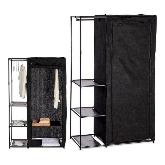 Armario Tela Negro Hierro Polipropileno (43 x 172 x 105 cm) 1 Armario Tela Negro Hierro Polipropileno (43 x 172 x 105 cm) 1