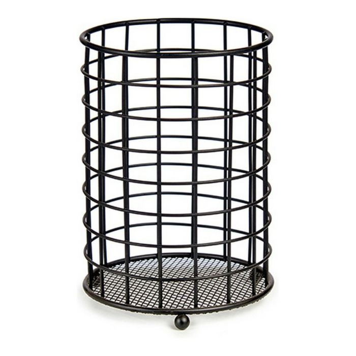 Bote para Utensilios de Cocina Negro Acero 1 Bote para Utensilios de Cocina Negro Acero 1