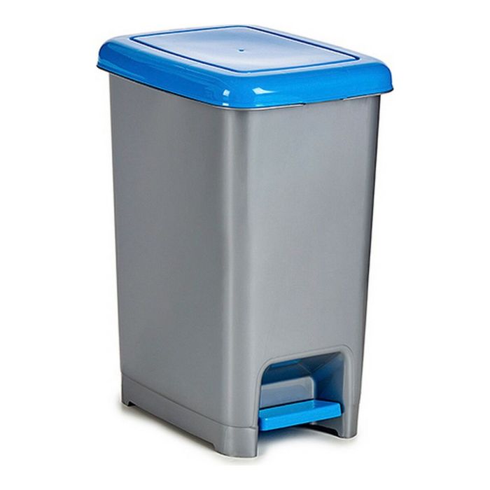 Cubo de Basura para Reciclaje Azul Gris Plástico 25 L (26,5 x 47 x 36,5 cm)