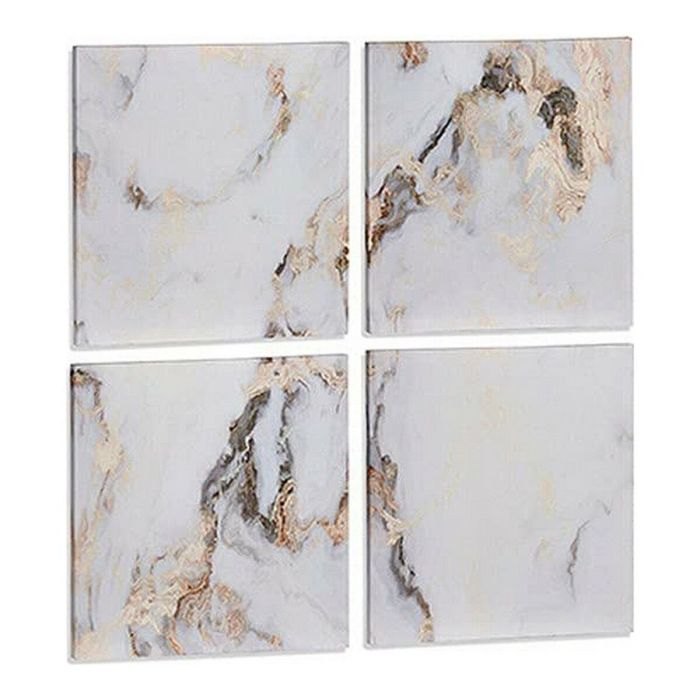 Lienzo 4 Piezas Marmol Blanco 35X35Cm Giftdecor (6 Unidades) Lienzo 4 Piezas Marmol Blanco 35X35Cm Giftdecor (6 Unidades)