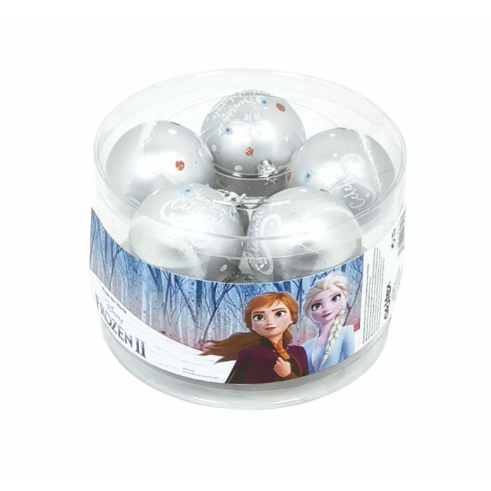 Bola de Navidad Frozen Memories Plateado 10 Unidades Plástico (Ø 6 cm) 1