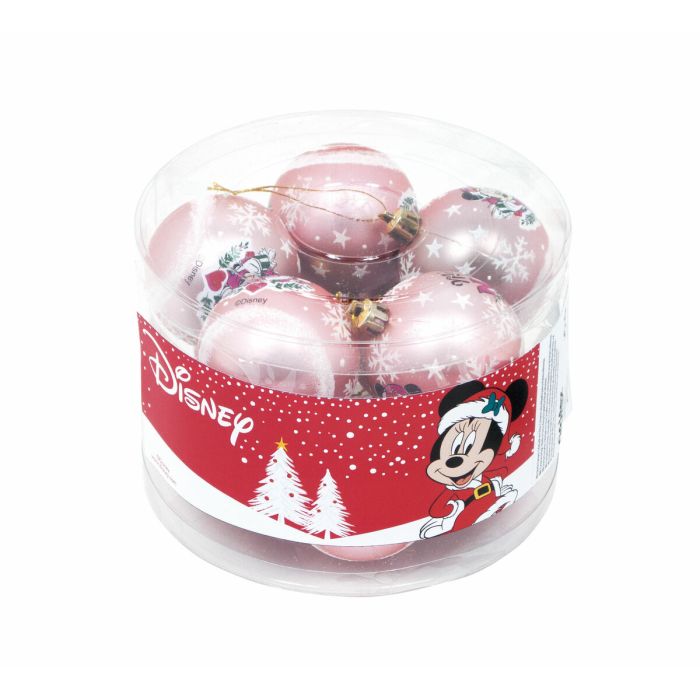 Bola de Navidad Minnie Mouse Lucky 10 Unidades Rosa Plástico (Ø 6 cm) 1