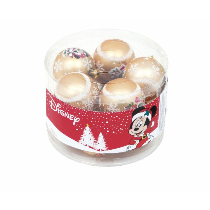 Bola de Navidad Minnie Mouse Lucky Dorado 10 Unidades Plástico (Ø 6 cm) 1