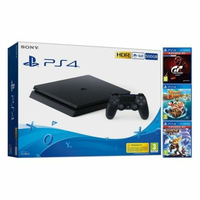 PlayStation 4 Slim Sony GT Sport Hits + Tadeo Jones: La Tabla Esmeralda + Ratchet & Clank Hits 5
