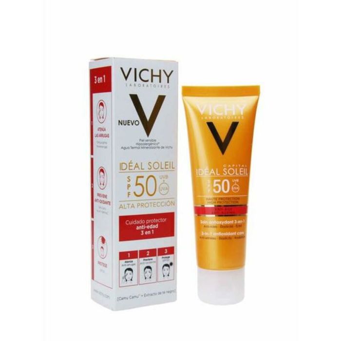 Crema Solar Vichy Idéal Soleil Antiedad SPF 50 (50 ml)