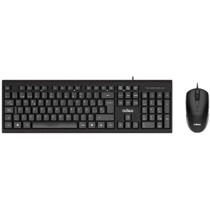 Teclado y Ratón Nilox NXKME0011 Negro Qwerty Español 1