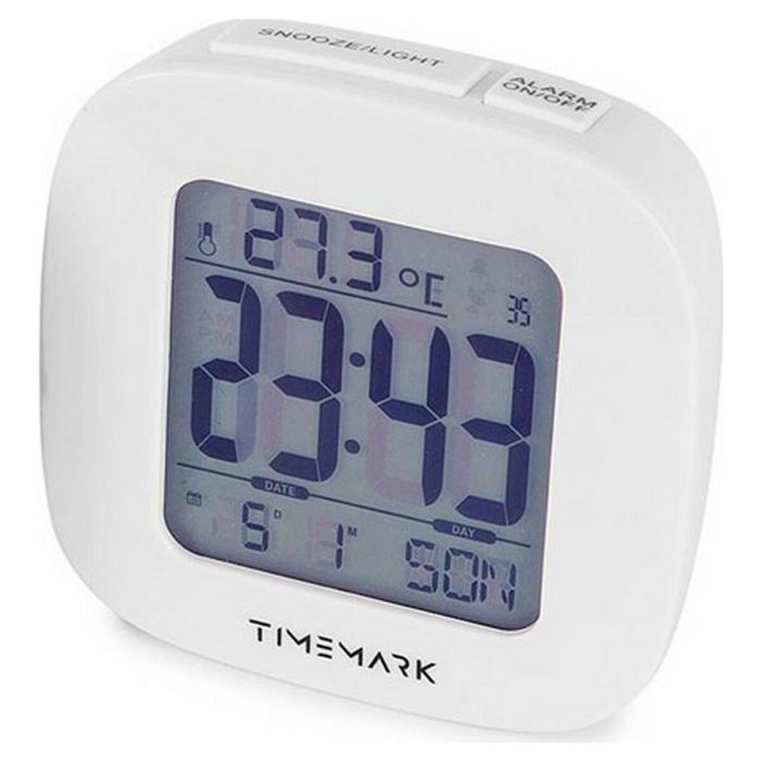 Reloj-Despertador Timemark Blanco (9,5 x 9,5 x 4 cm)