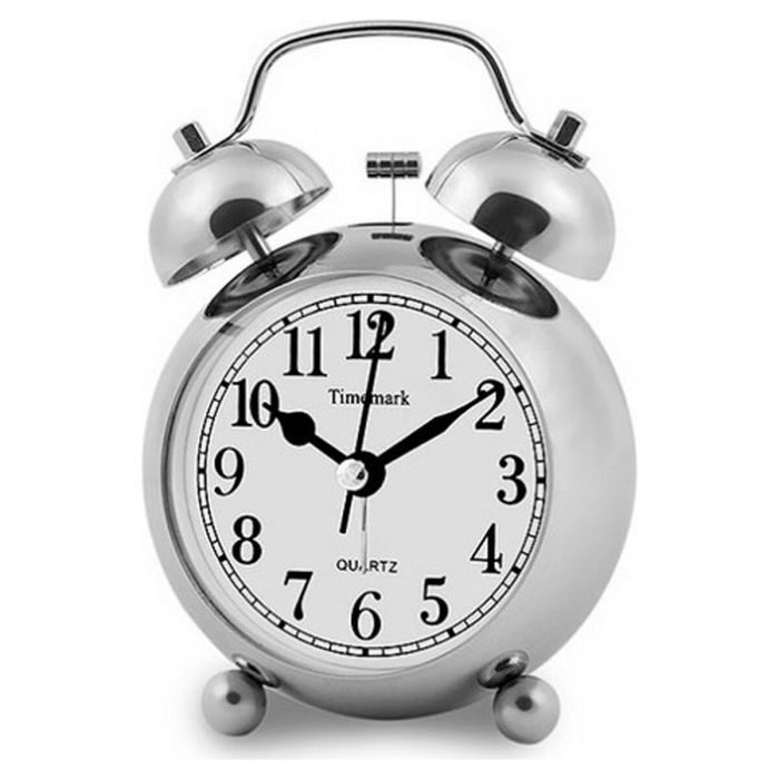 Reloj-Despertador Analógico Timemark Plateado (9 x 13,5 x 5,5 cm)