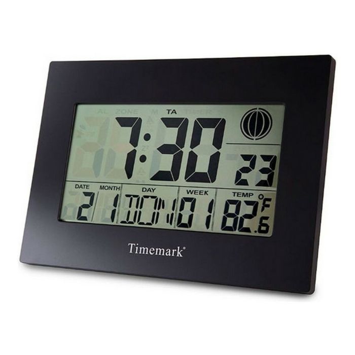 Reloj de Pared con Termómetro Timemark Negro (24 x 17 x 2 cm)