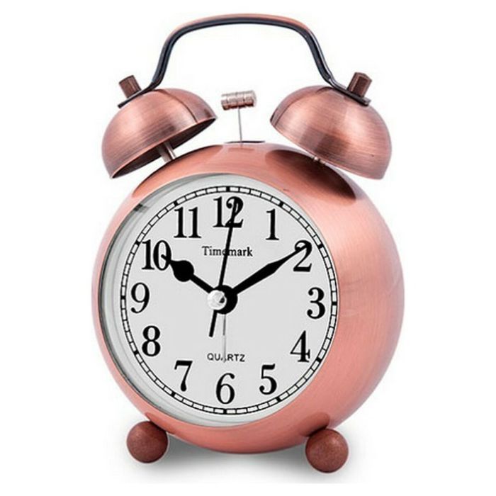 Reloj-Despertador Analógico Timemark Dorado Luz con sonido 9 x 13,5 x 5,5 cm (9 x 13,5 x 5,5 cm)