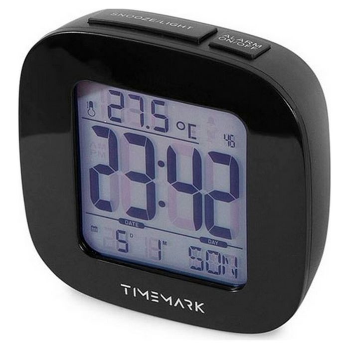 Reloj-Despertador Timemark Negro (9,5 x 9,5 x 4 cm)