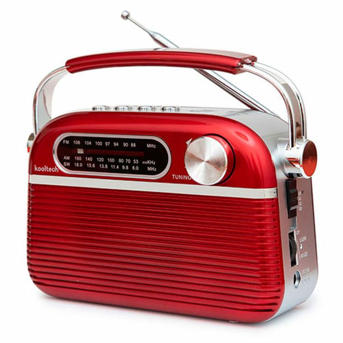 Radio Portátil Bluetooth Kooltech Rojo Vintage