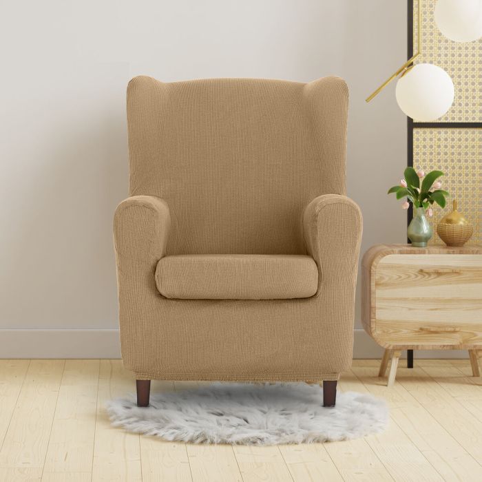 Funda para sillón orejero Eysa ULISES Beige 80 x 100 x 90 cm 5